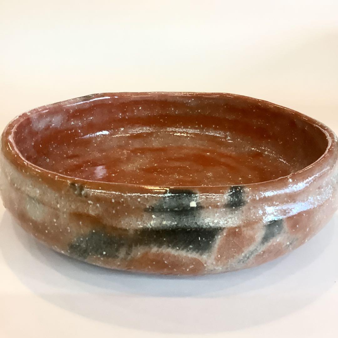 【茶道具】赤楽　灰器　吉村楽入作