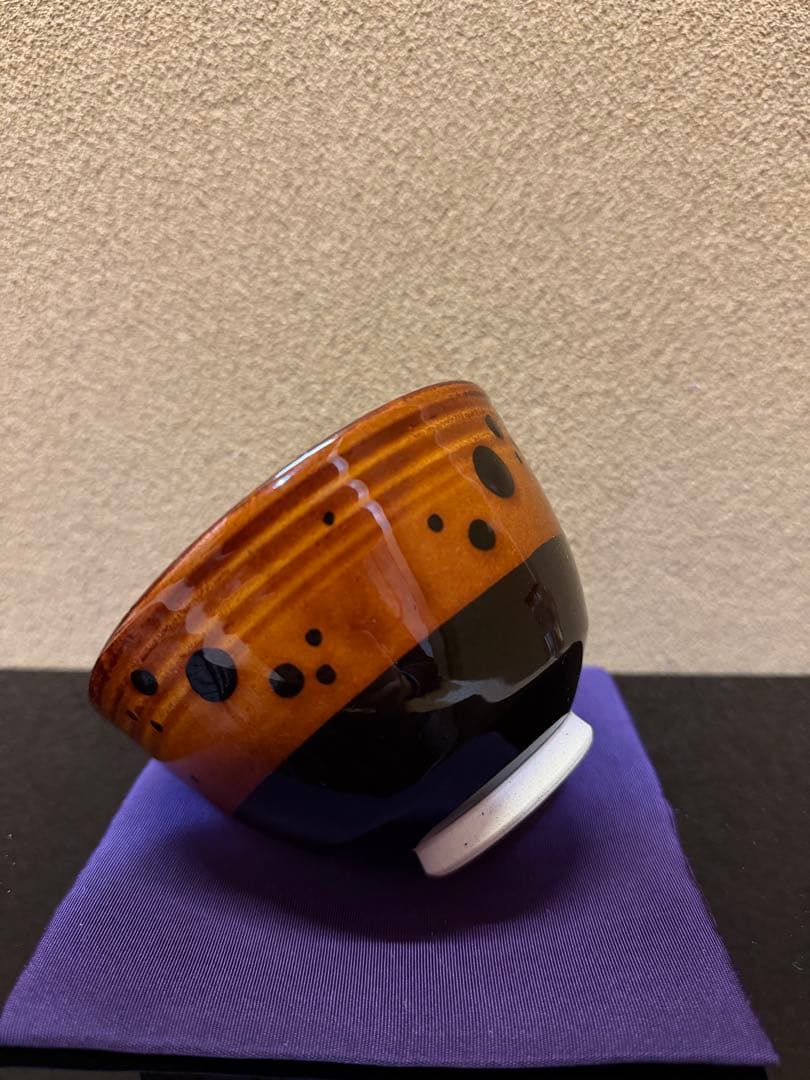 十一代大樋長左衛門（年雄）　大樋茶碗　ドット柄　共箱