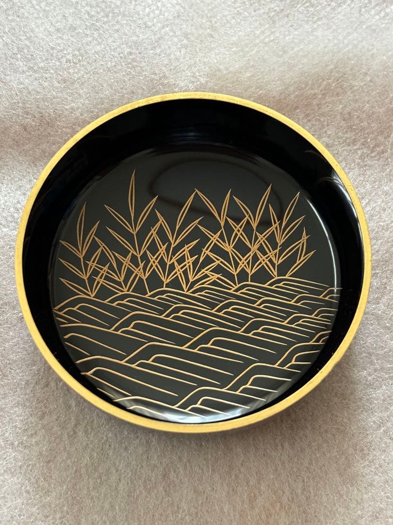 茶道具　茶入　蒔絵師　大端　稔　鶴　輪島塗　棗　灰匙　風