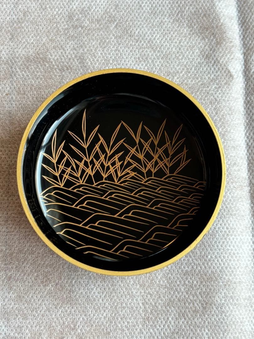 茶道具　茶入　蒔絵師　大端　稔　鶴　輪島塗　棗　灰匙　風