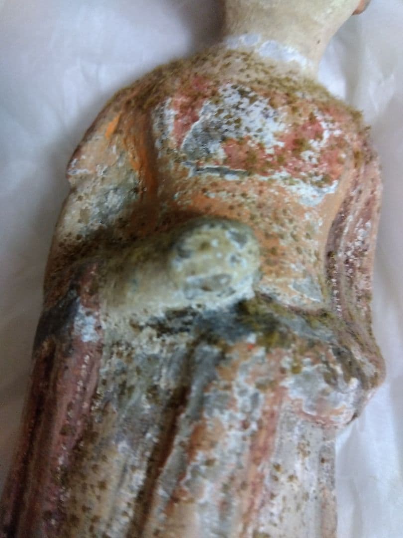 中国古代 加彩婦人俑　中国古美術