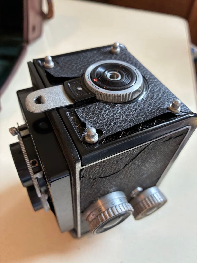 Minoltaflex 二眼レフカメラ レザーケース、レザーレンズケース付属