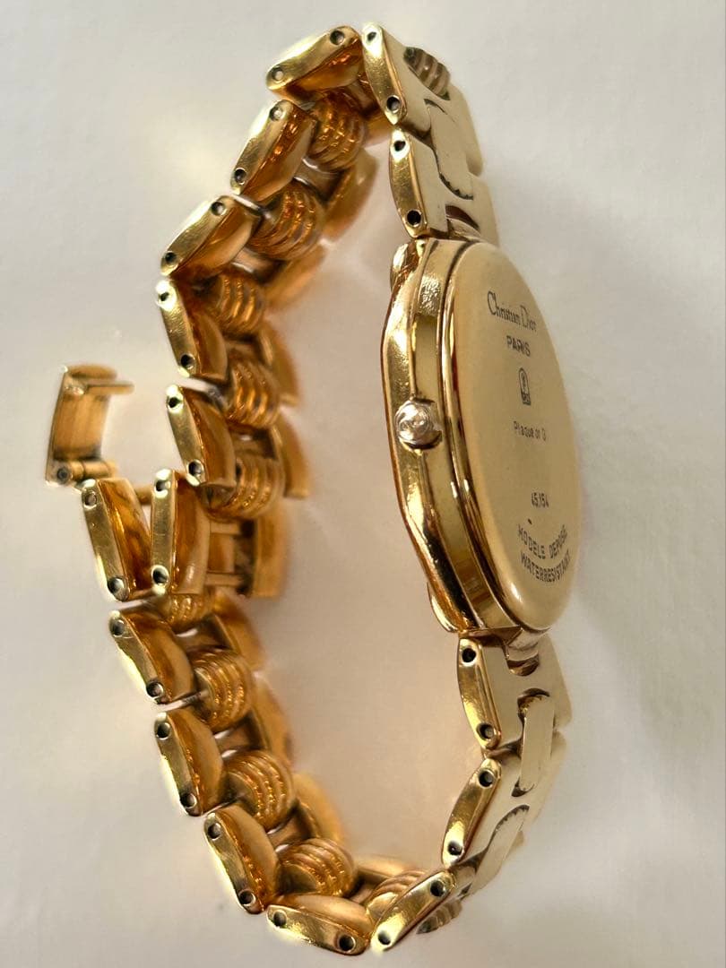 【稼働品】クリスチャンディオール　 オクタゴン　ゴールド文字盤　CDロゴ