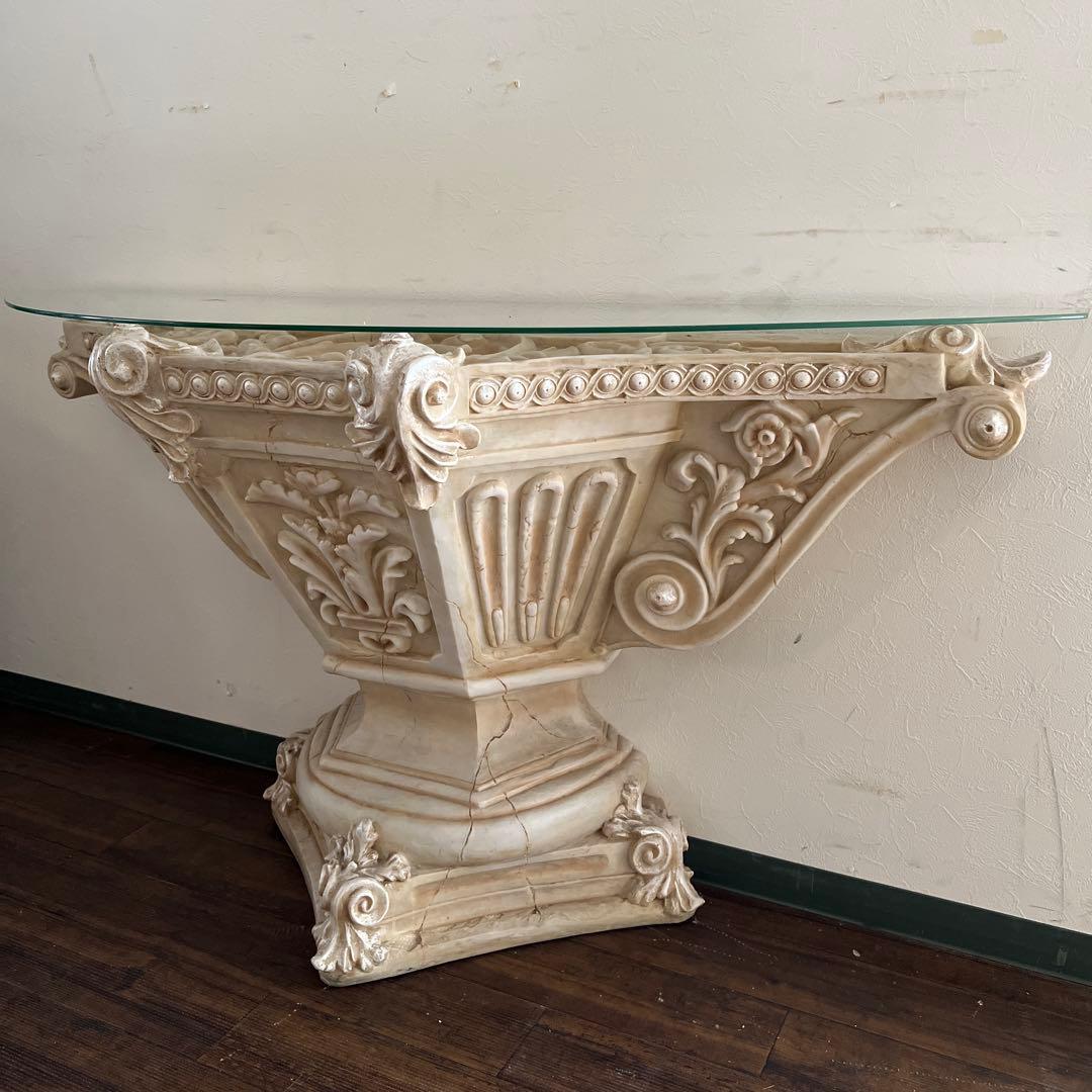 k512r122 まるで宮殿のようなコンソールテーブル ガーデンコラム風 ガラス