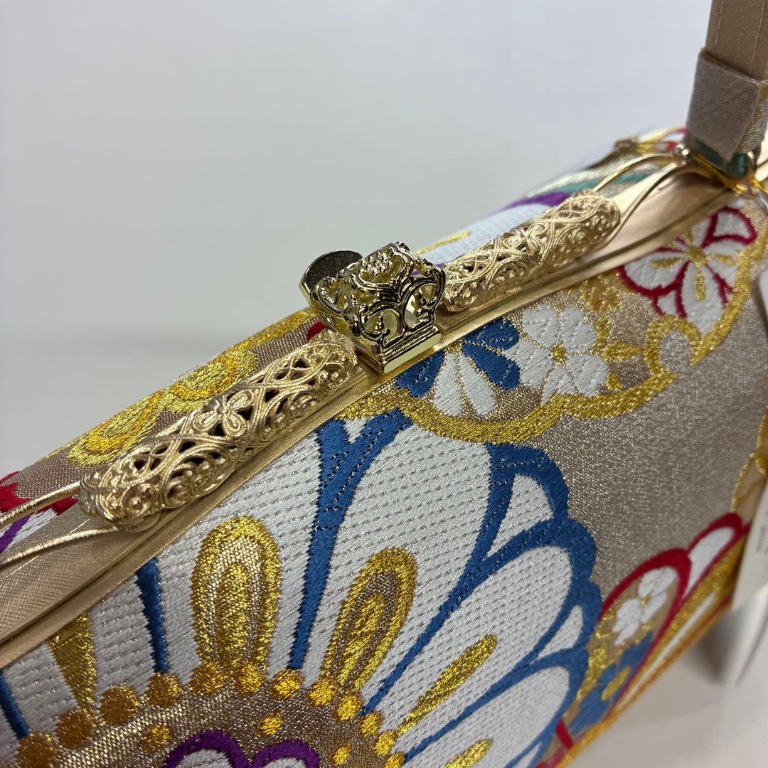 新品 タグ付き 紗織 和装バッグ/草履セット 西陣織 正絹 箱付き