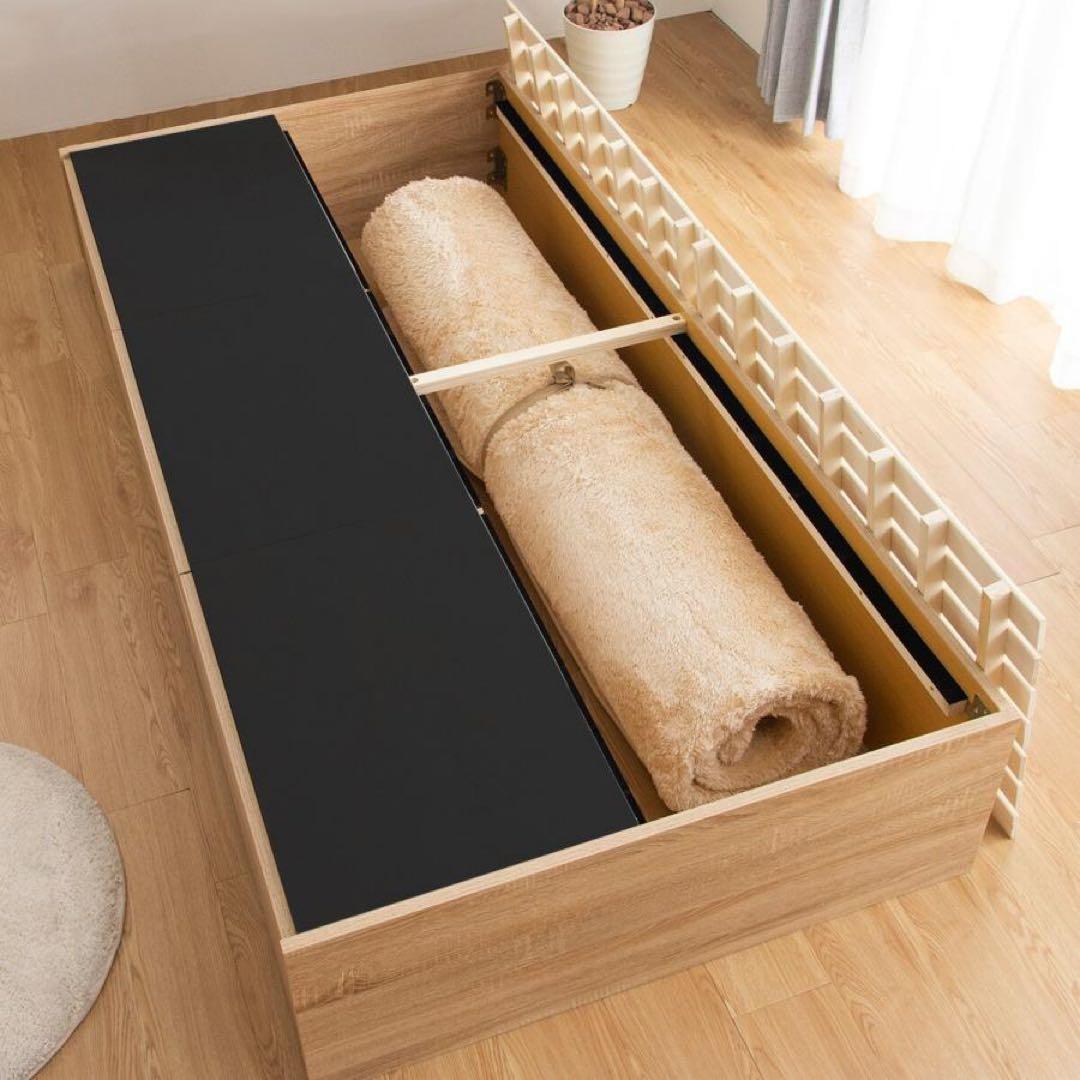 ひか⭐︎美品ニトリベッド シングルヘッドレスチェストベッドフレーム