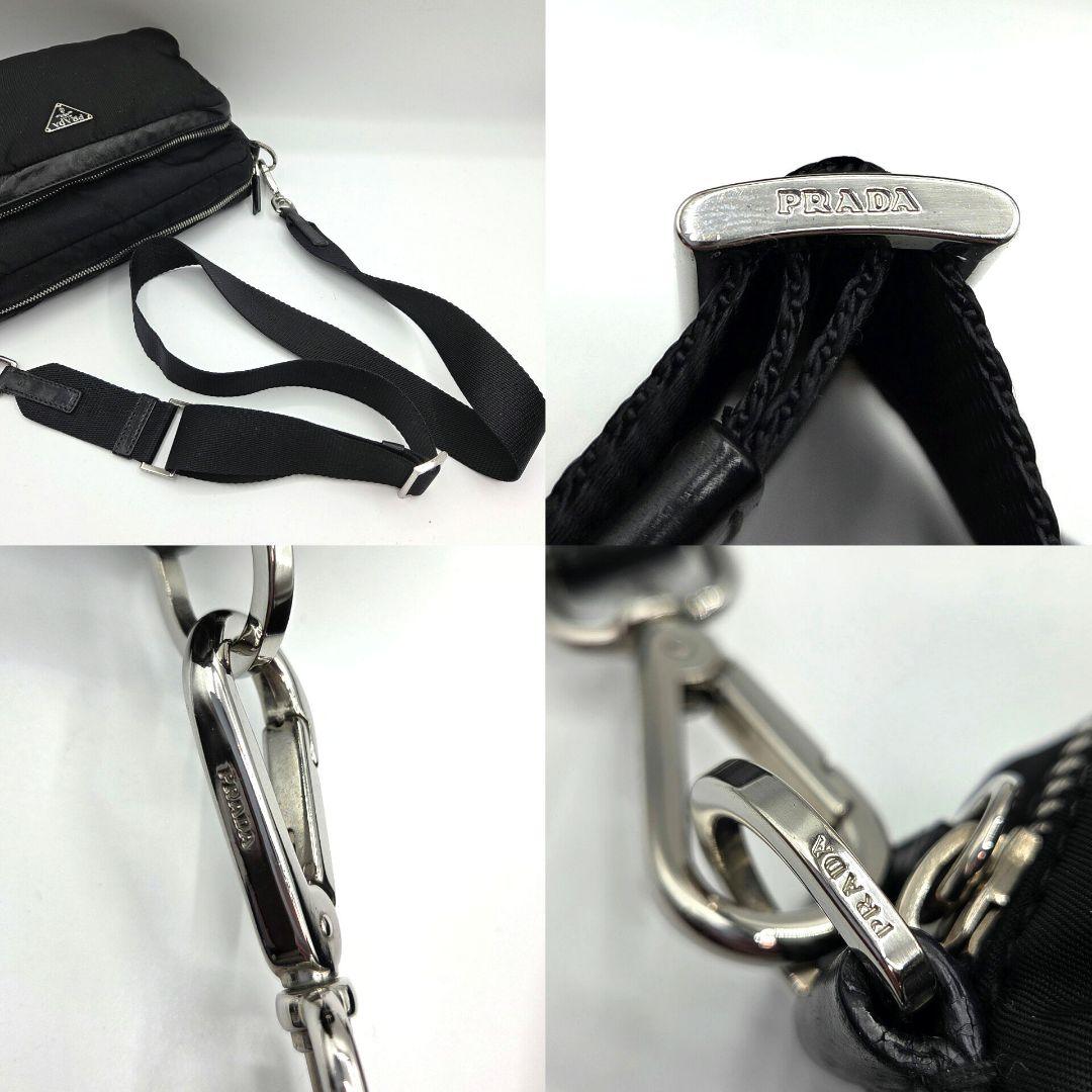 PRADA ショルダーバッグ ナイロン レザー カメラバッグ ロゴプレート ネロ