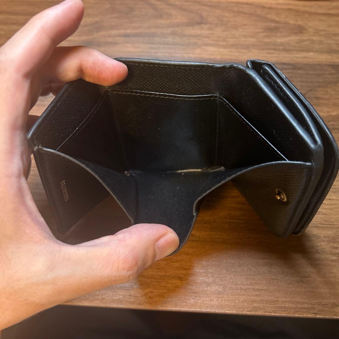 希少　Balenciaga バレンシアガ ゴールドエンブレム　三つ折り財布