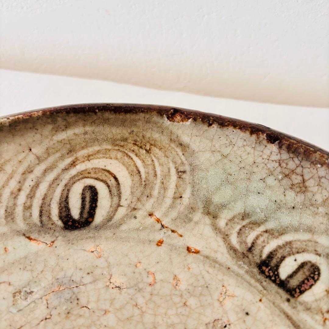 【古瀬戸】馬の目皿　9寸　江戸期　瀬戸焼　民藝