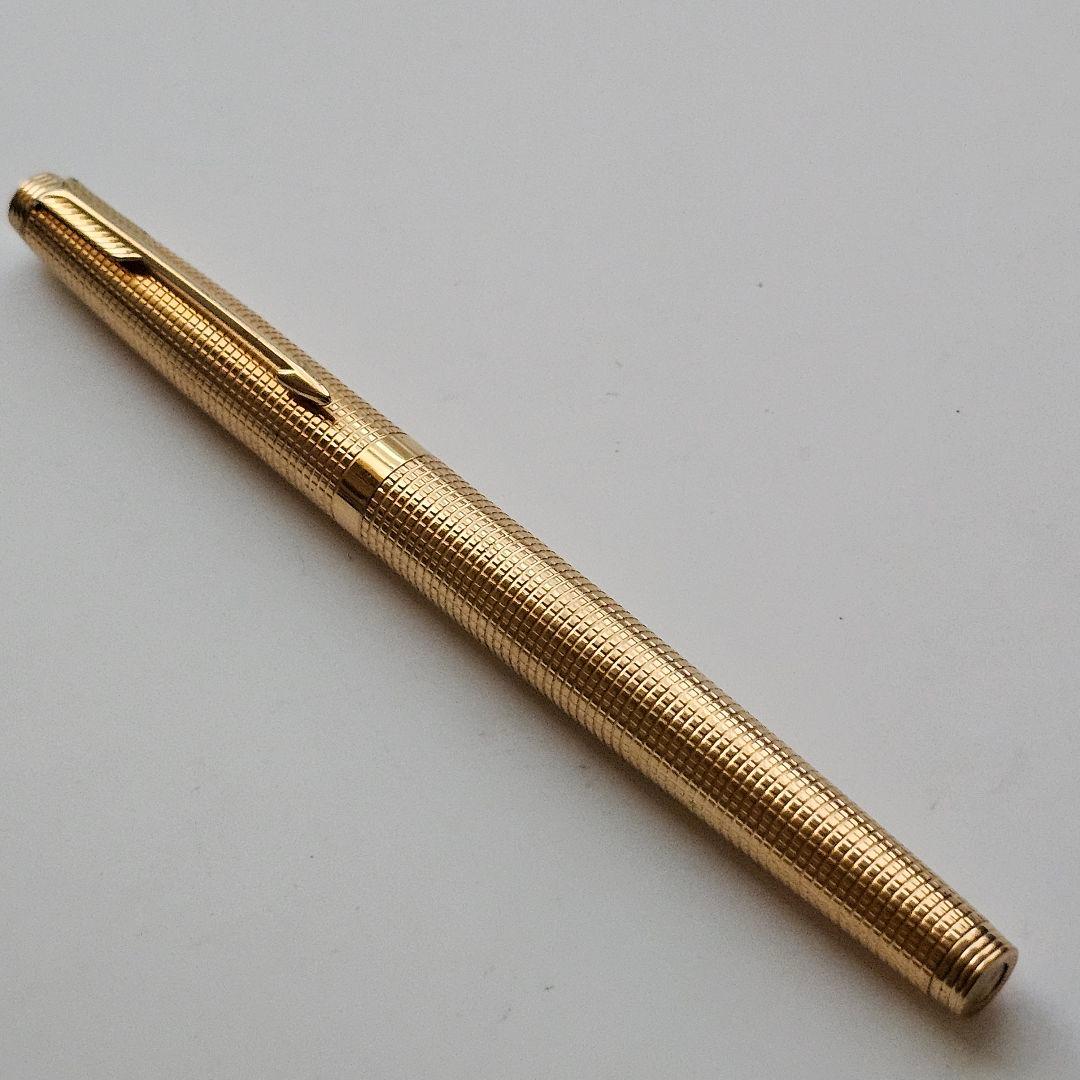 Parker パーカー 75 格子柄 金張り ローラーボール キャップ式 廃盤