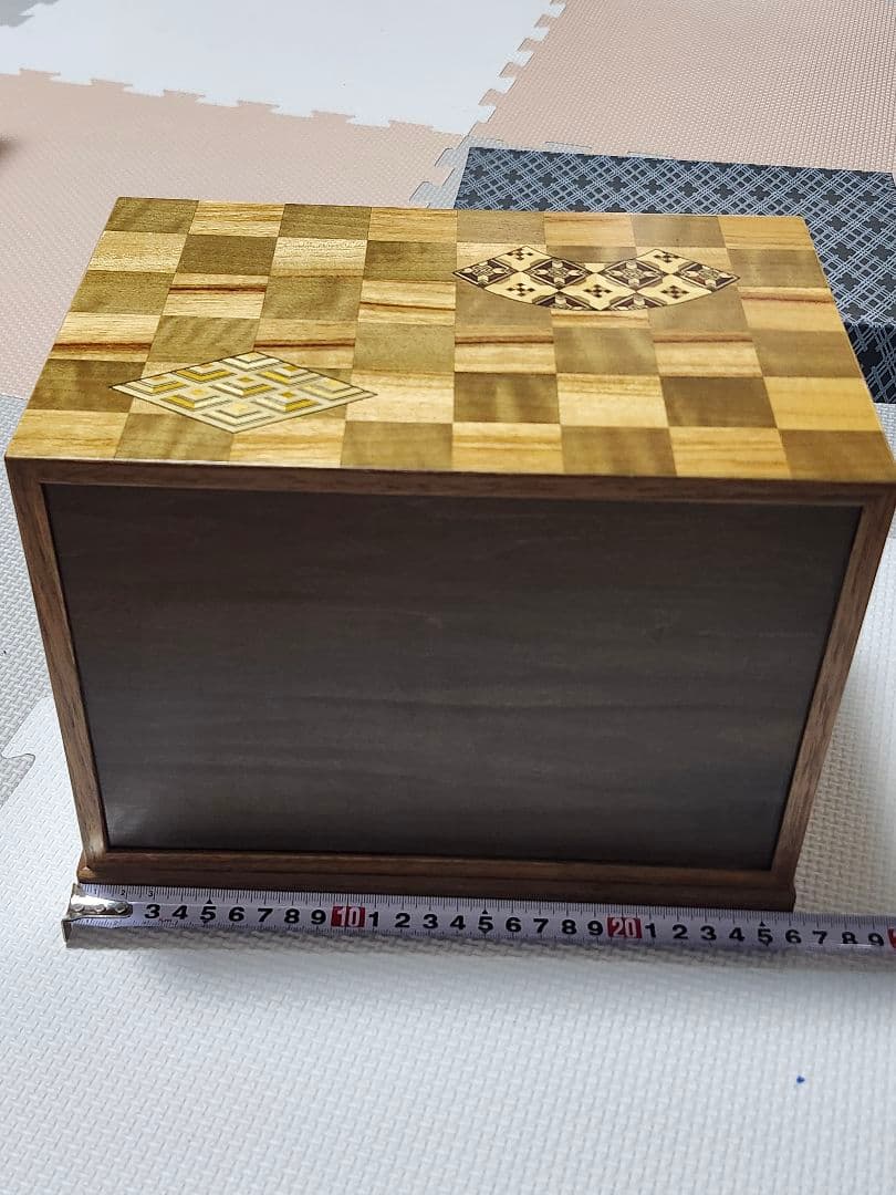 箱根寄木細工 木製収納ボックス　三段