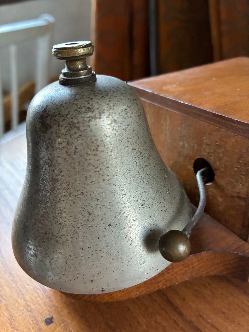 フランス　アンティーク　壁掛け式　電話機用　ベル　木製　呼び鈴　Bell レア