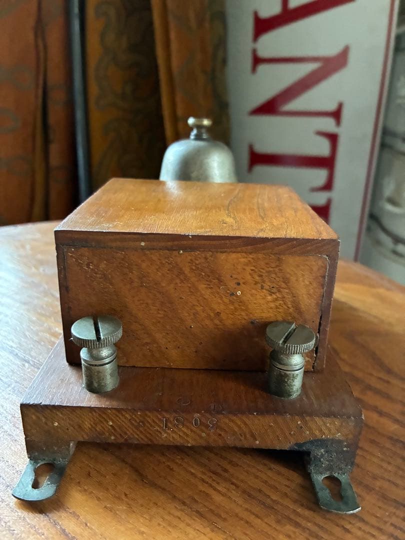 フランス　アンティーク　壁掛け式　電話機用　ベル　木製　呼び鈴　Bell レア