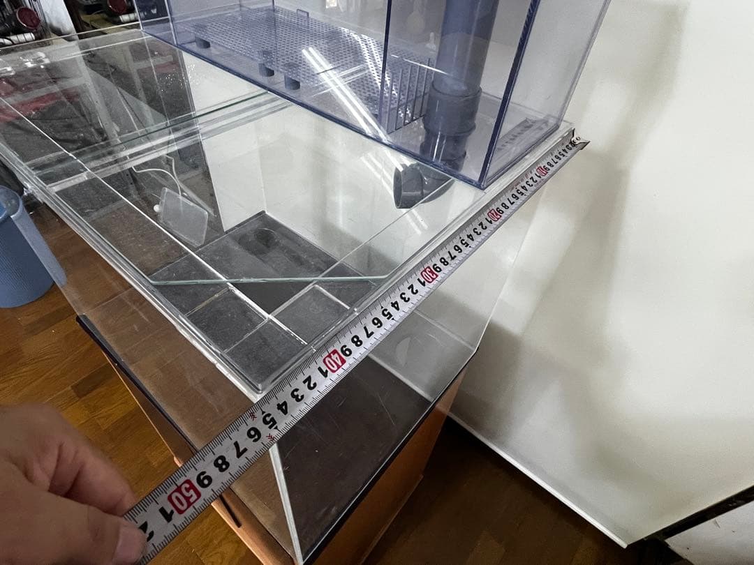 アクリル水槽 上部濾過槽　キャビネット付き　引き取り限定