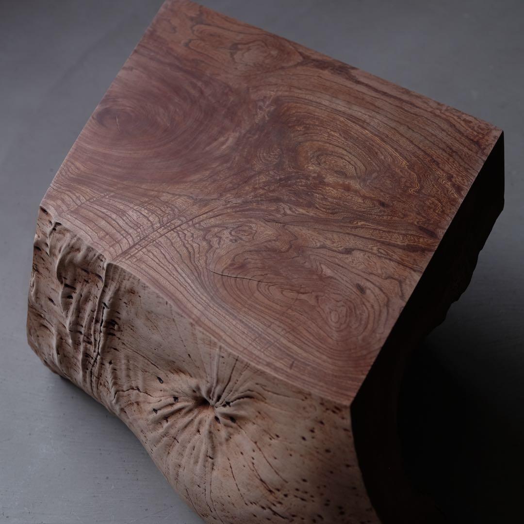 欅材 古い花台　展示台 座卓 サイドテーブル オブジェ 古家具 古道具 骨董