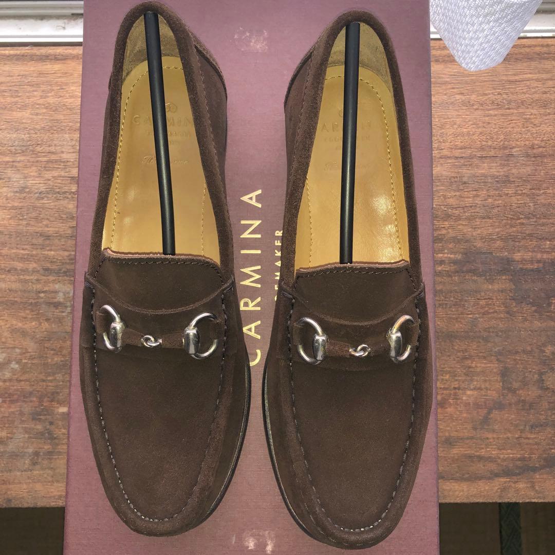 ひでし CARMINA brown suède bit Loafer