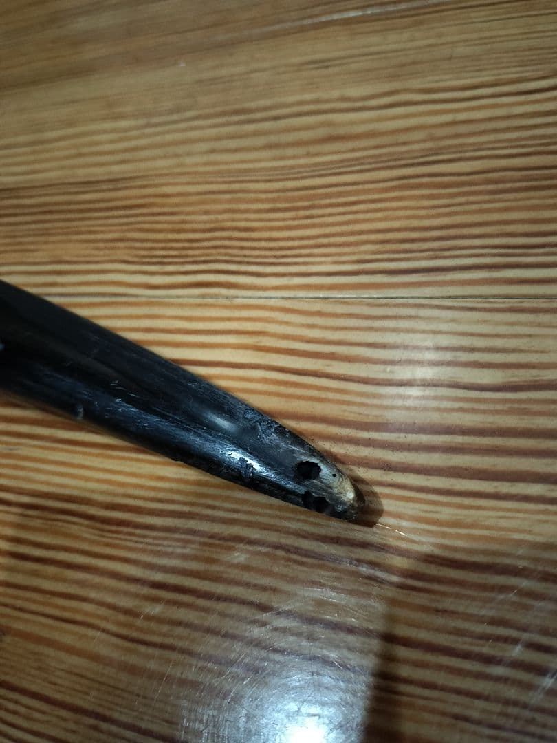 黒い水牛の角 彫刻装飾 オブジェ