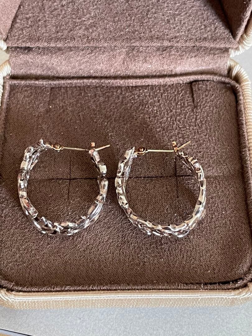 agete K10 本体SV 透かしピアス 完売品