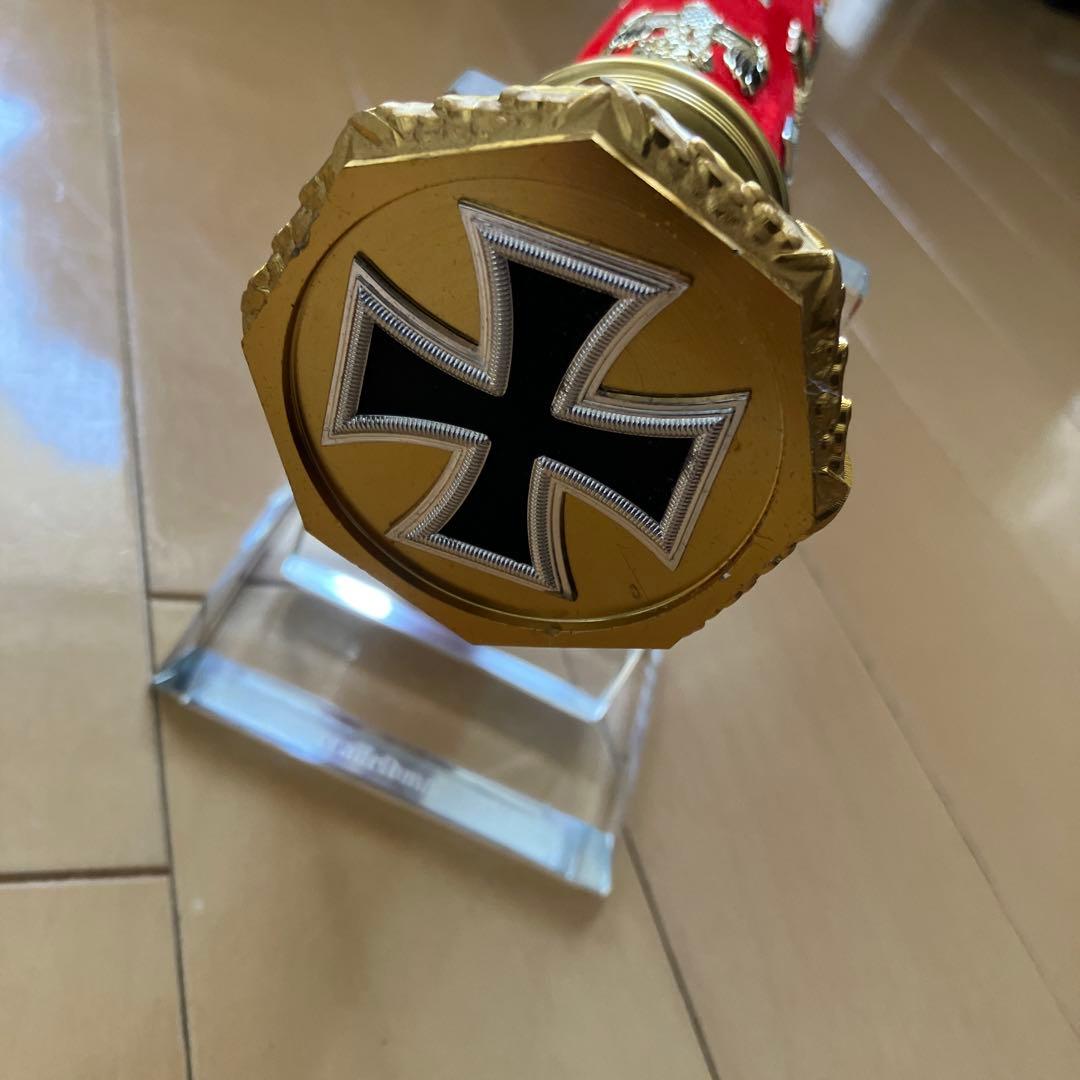 ドイツ軍　元帥杖　ロンメル将軍仕様　アクリル台座、白手袋付き