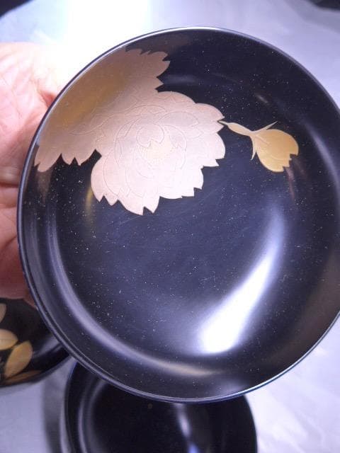 美品です　平安堂の貴重な高級蒔絵椀　草花蒔絵　吸物椀　６客