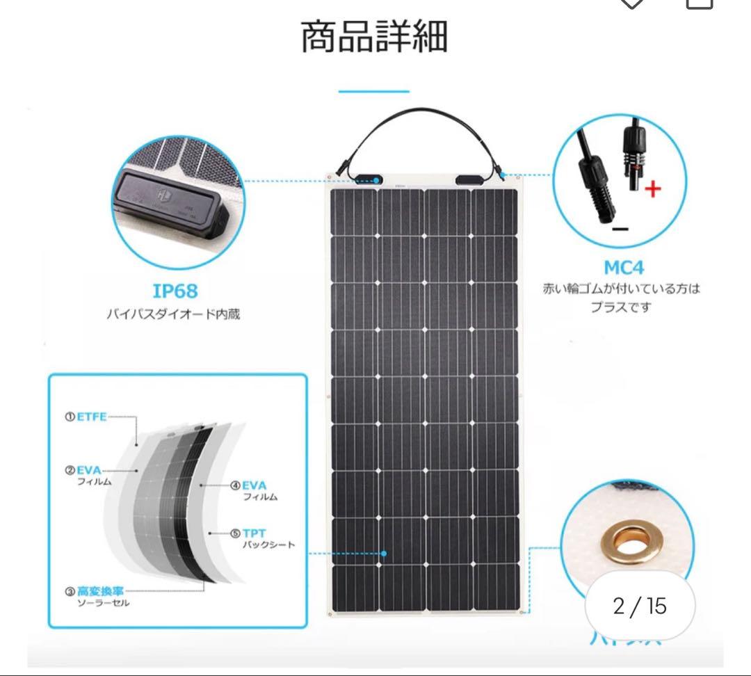 175W フレキシブルソーラーパネル【G2モデル】