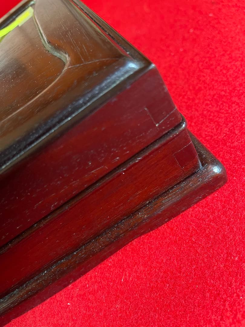 【墨研】古玩 硯箱⑤◆紫檀長方硯箱◆時代物◆文房四宝 文人趣味 文箱 唐木