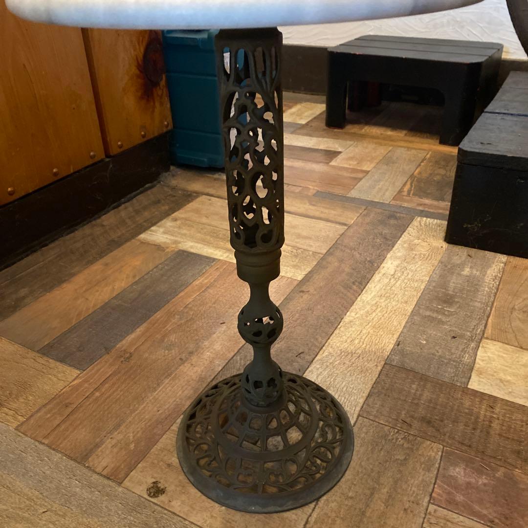 アンティーク　カフェテーブル　大理石&アイアン