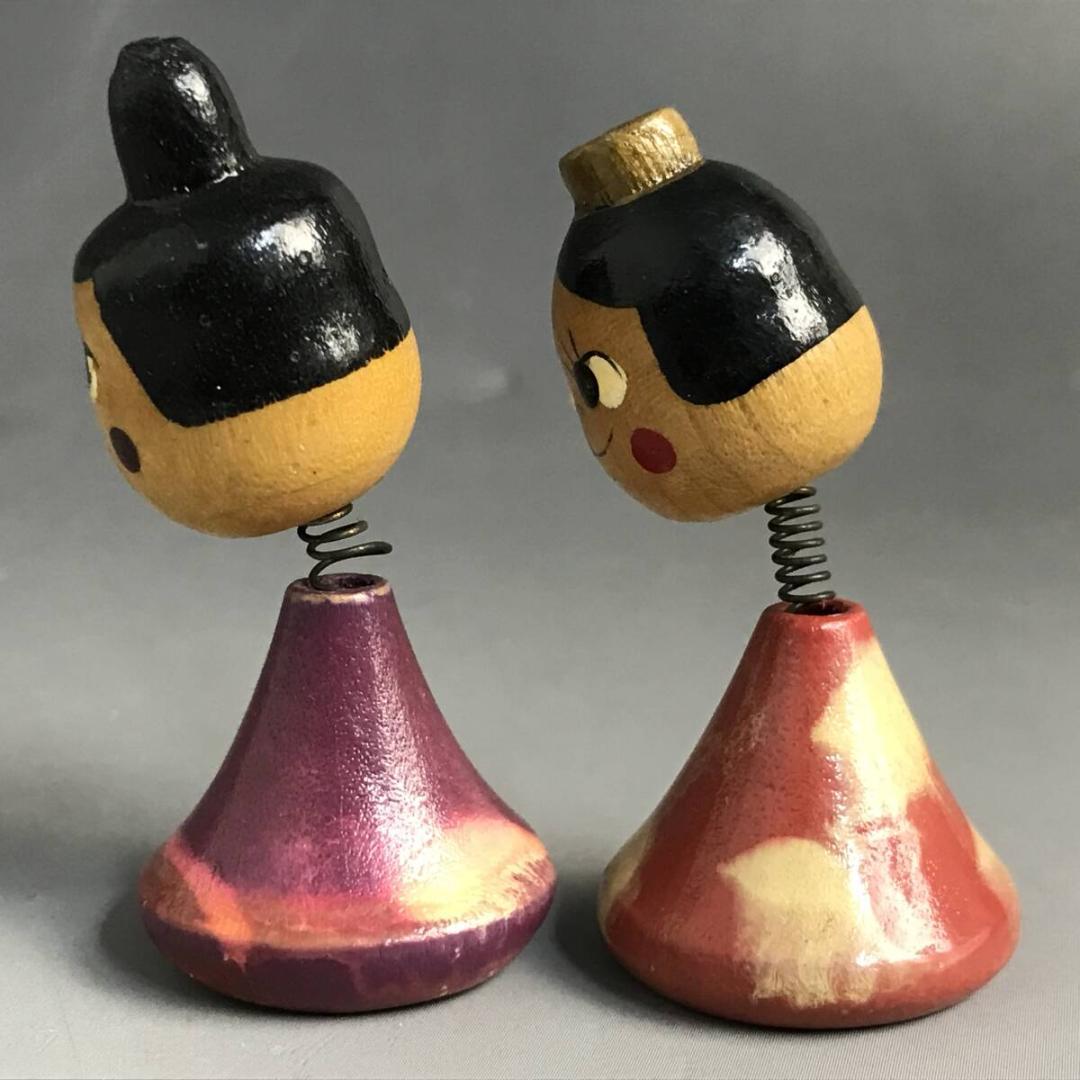 ペコちゃん ポコちゃん 雛人形 首振り こけし 5.5cm 2体 まとめて