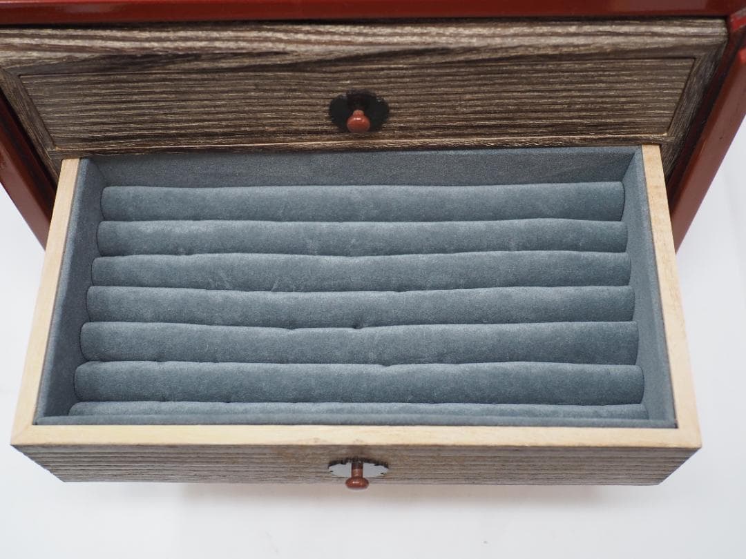 星空デザイン　ジュエリーボックス　銀河　天の川　３段引き出し　輪島塗　漆器　蒔絵