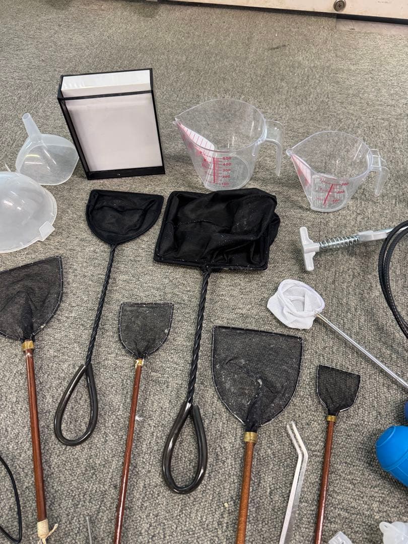 【業務用メダカセット】網 水温計 スポイドなど 中古 水槽掃除用具セット