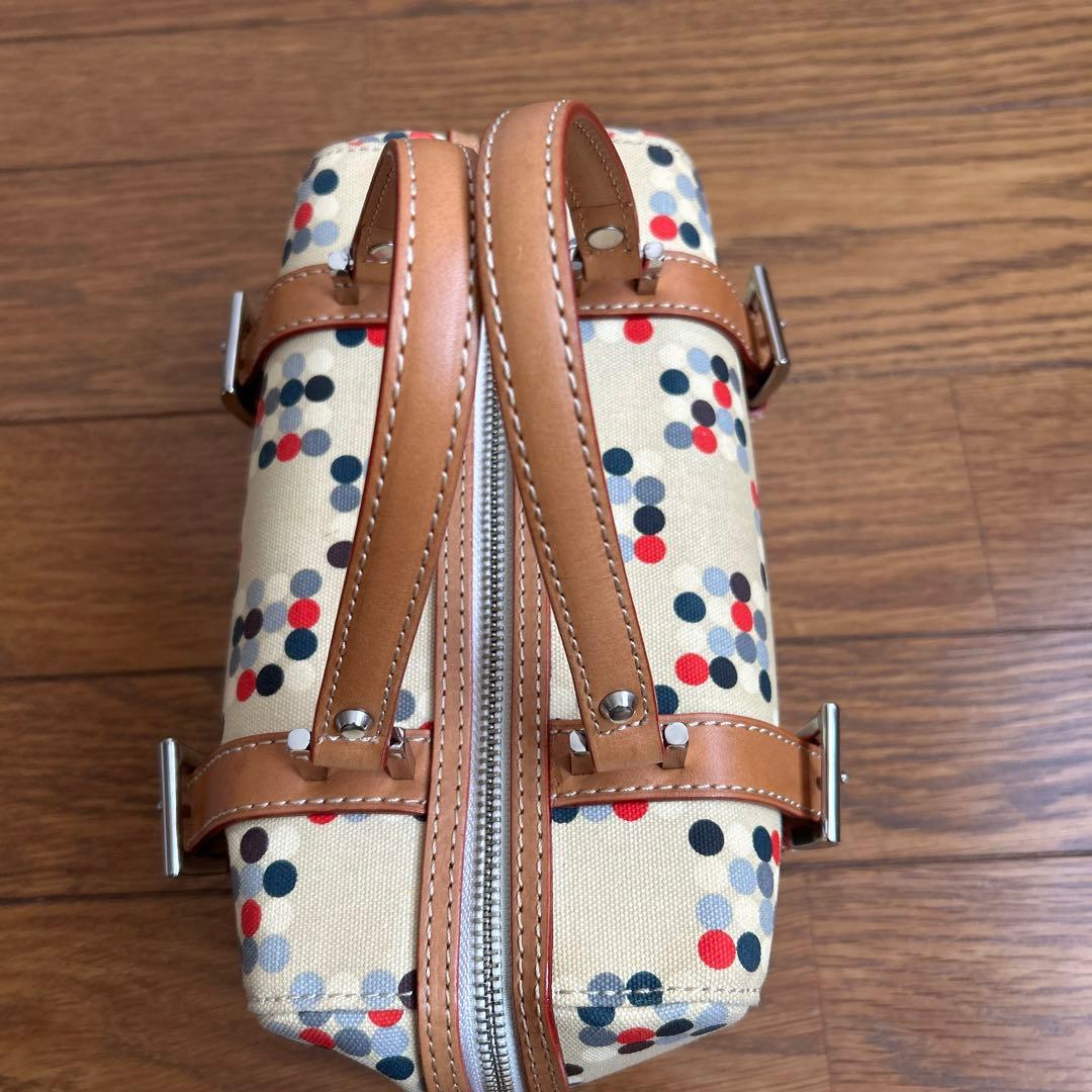 バーバリーブルーレーベル　ドット柄キャンバスミニボストンバッグ　レア