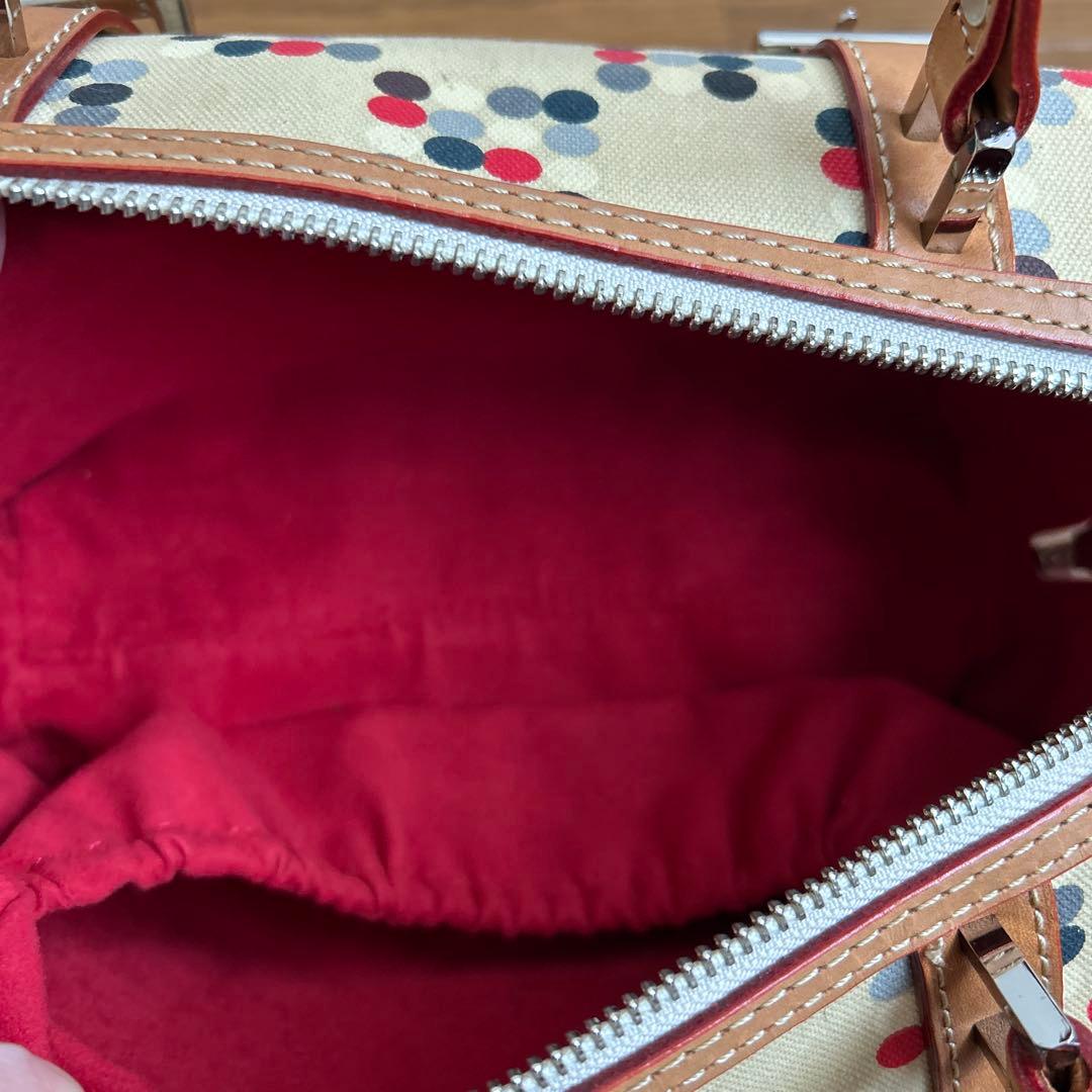 バーバリーブルーレーベル　ドット柄キャンバスミニボストンバッグ　レア