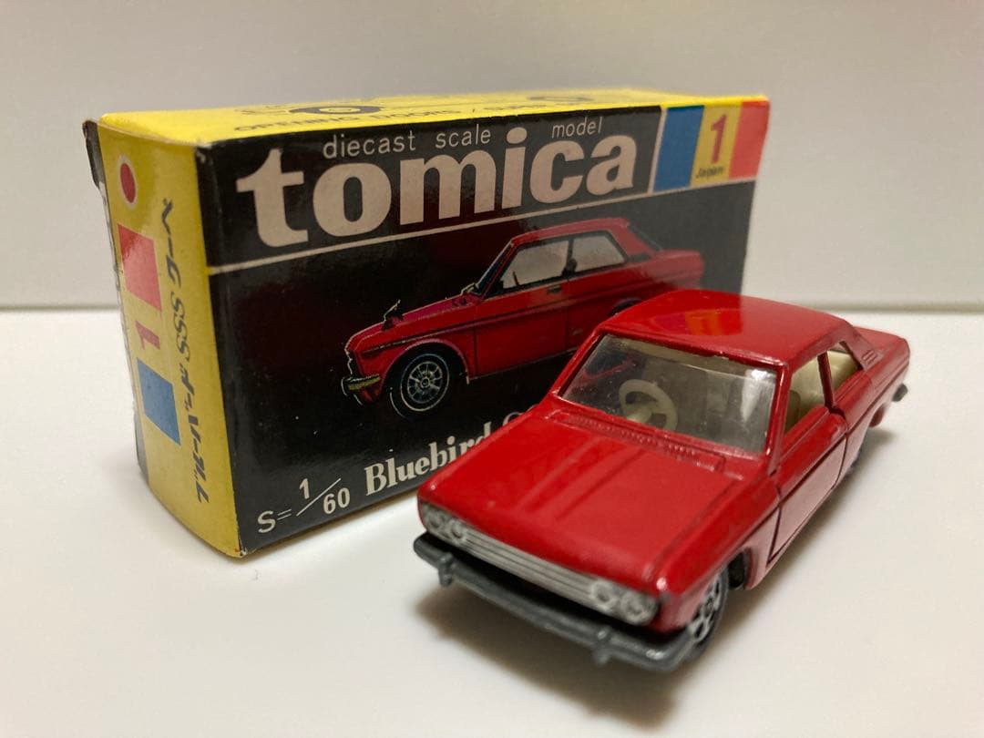 トミカ　No.1 黒箱　日本製　ニッサン　ブルーバードSSSクーペ　1Aホイール