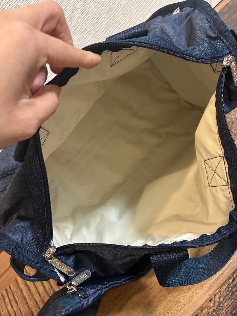 新品　レスポートサック ボストンバッグ　濃いデニムブルー×ネイビー