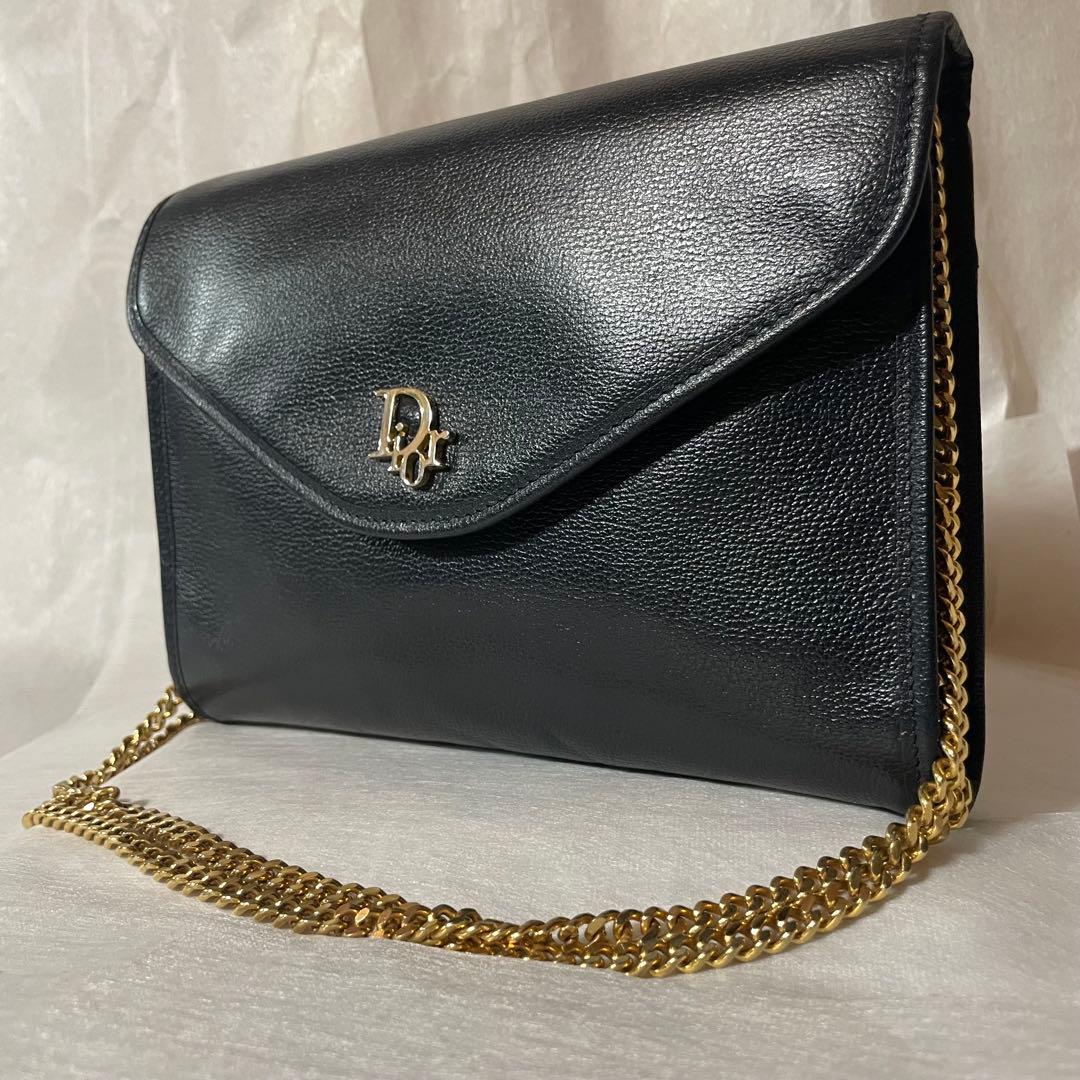 ChristianDior オールレザー　チェーンショルダーバッグ2WAY