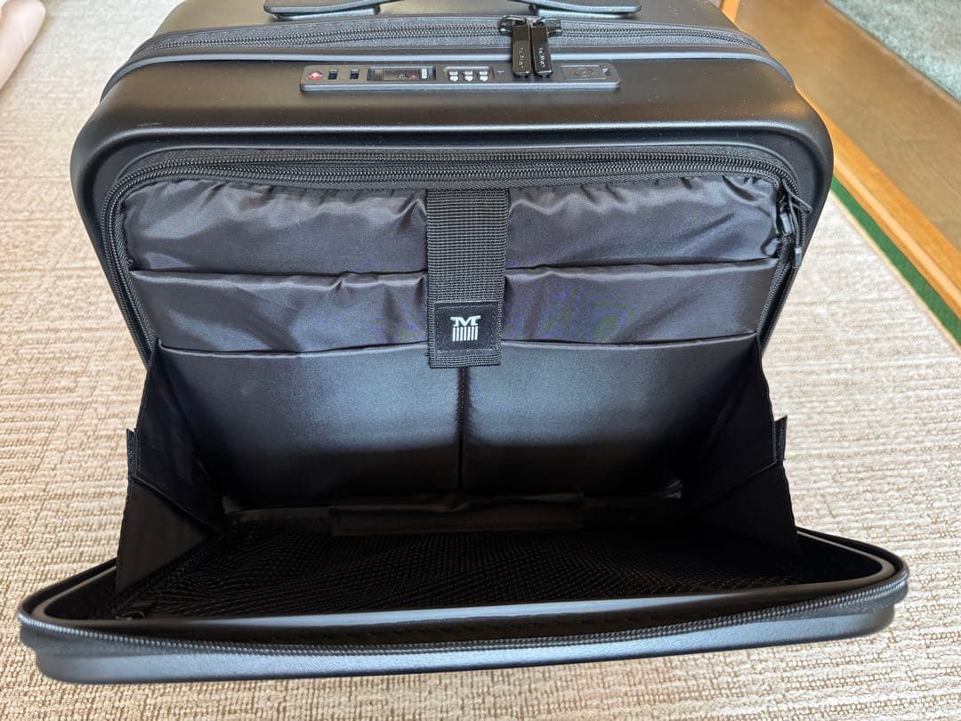 美品マイモMAIMOフロントオープン　STAND Uスーツケース SS ブラック