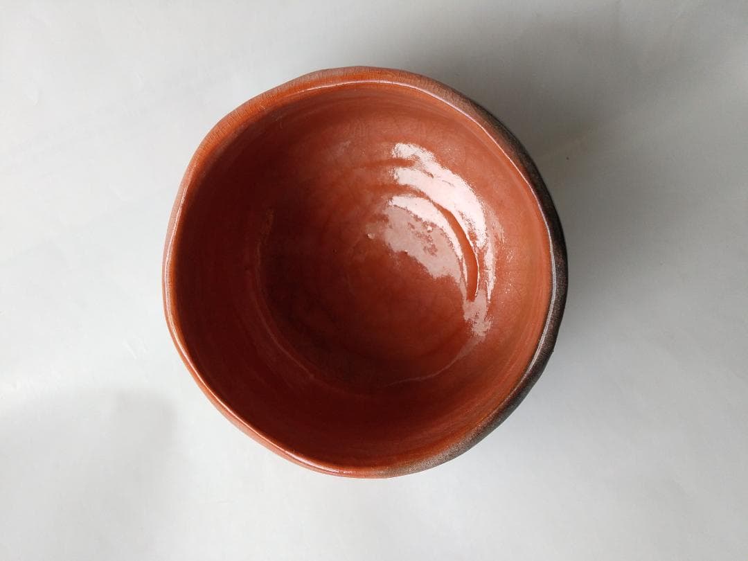 桂窯 檜垣崇楽 作 大徳寺 小堀明堂 書付 銘『明月』赤茶碗 共箱 共布 新品