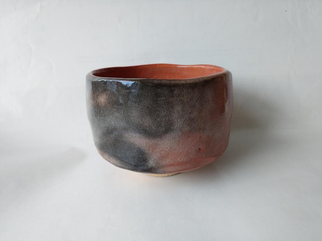 桂窯 檜垣崇楽 作 大徳寺 小堀明堂 書付 銘『明月』赤茶碗 共箱 共布 新品