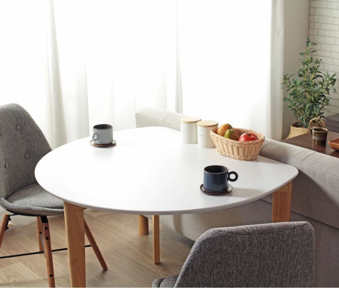 訳あり ダイニングテーブル 半円形 ホワイト 北欧 2人用 木製