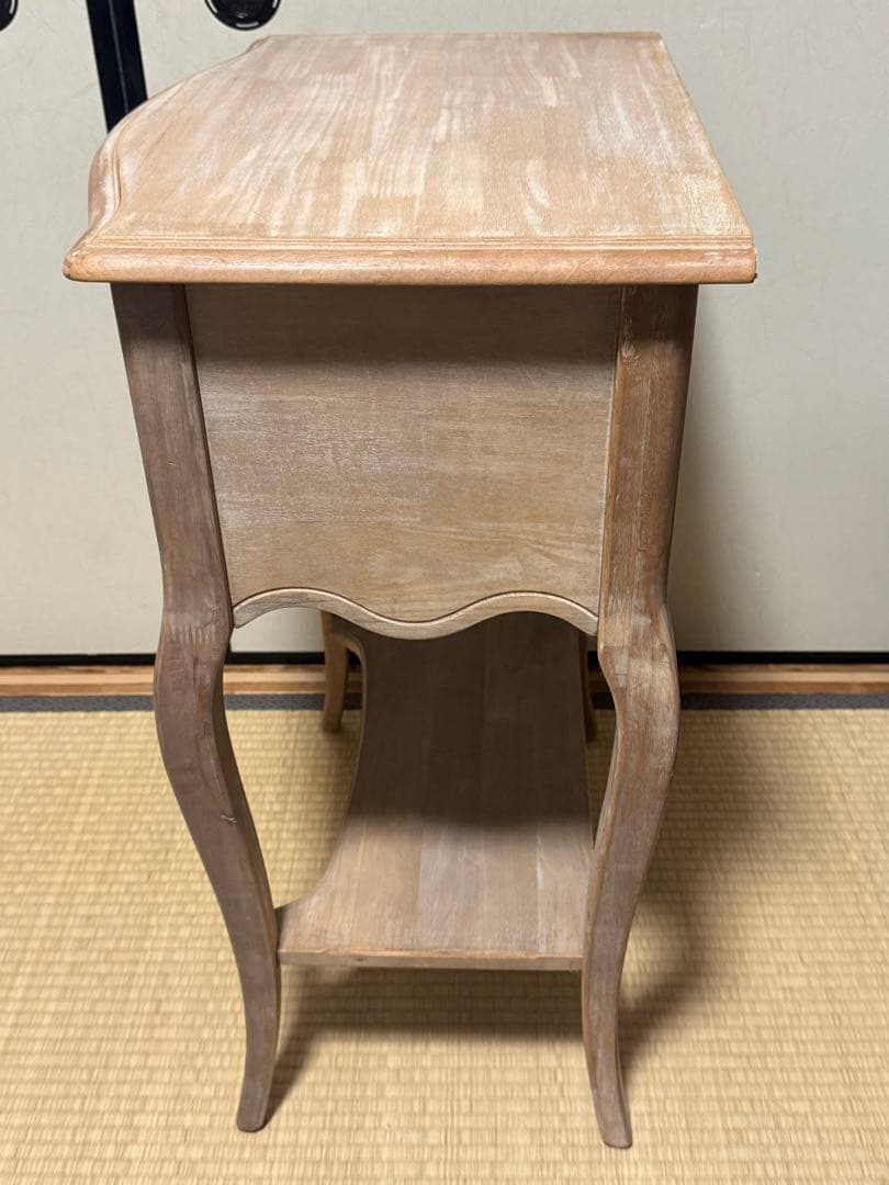 アンティーク調 サイドテーブル　花台 二段　インテリア シャビーシック シャビー