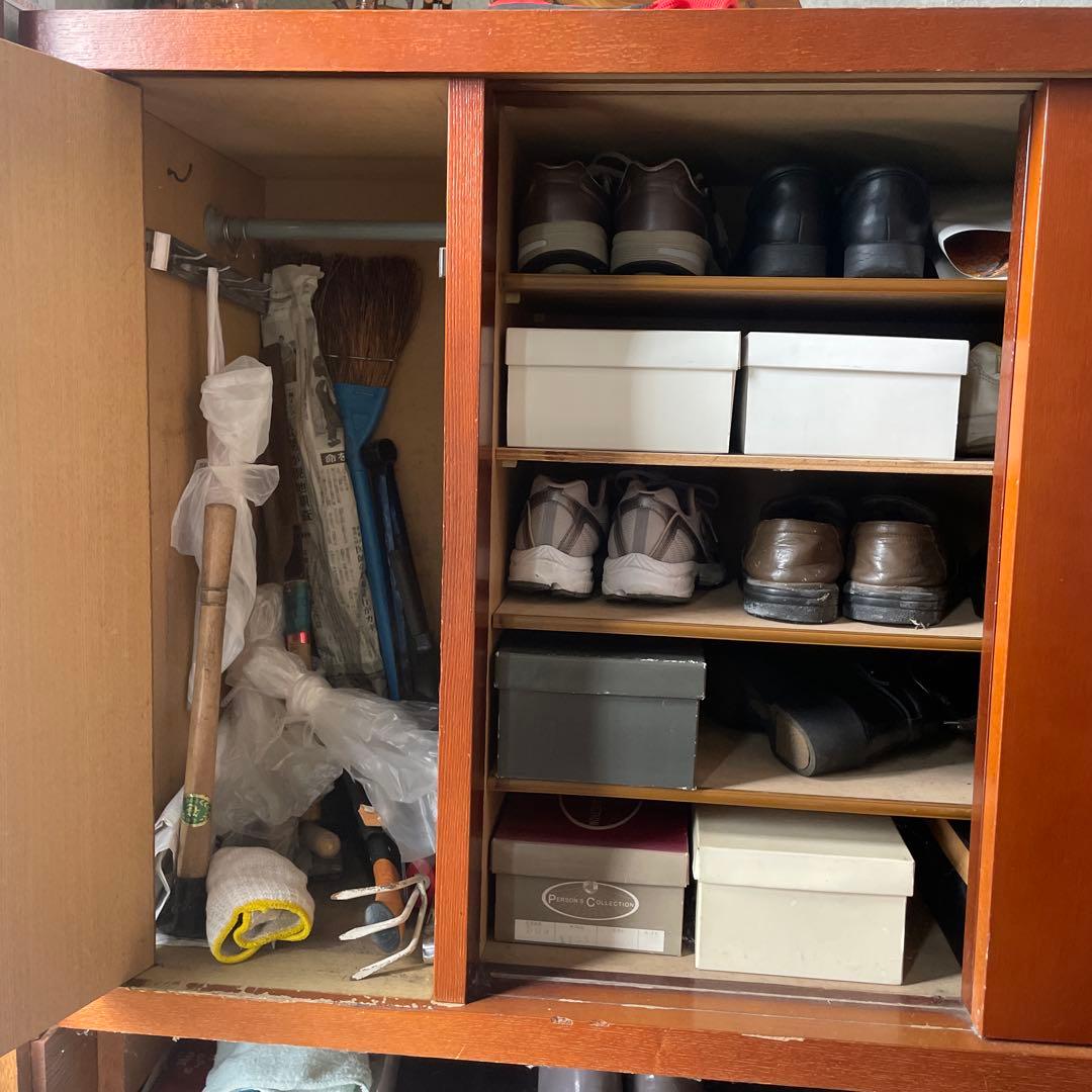 【値引不可】 引き戸 下駄箱 幅約150cm 古民家 棚