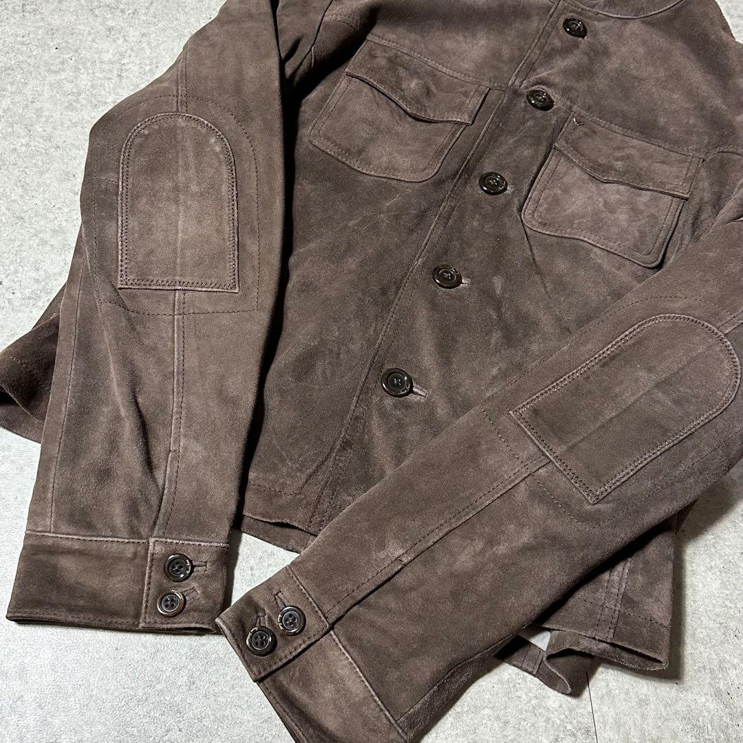 ARMANI JEANS スウェードレザー ジャケット ブラウン系 L