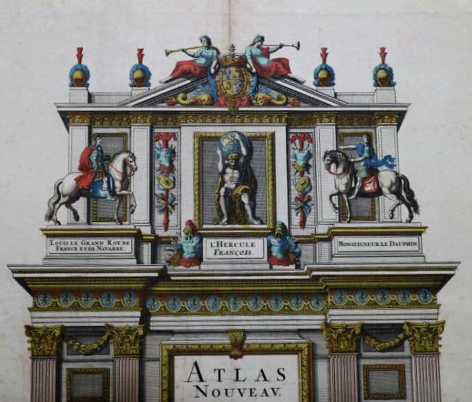 西洋古地図　大型　17世紀　H. Jaillot 地図帳のタイトル（扉絵）稀少