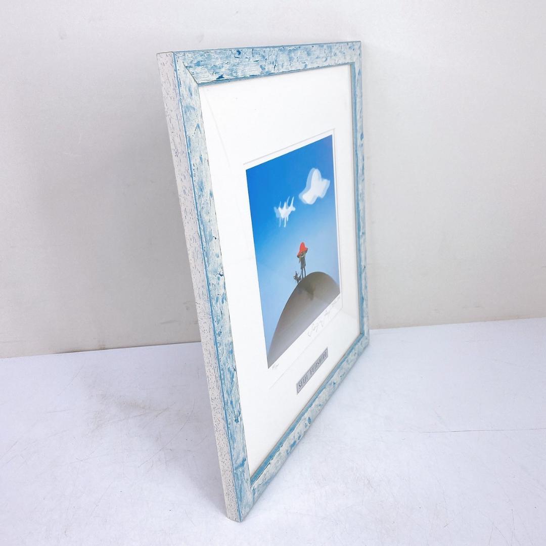 真作！藤城 清治 版画 【女の子とネコ】限定500部 No.88 リトグラフ