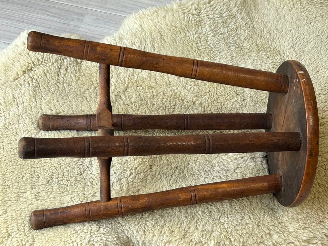 アンティーク 木製スツール　丸椅子　アトリエ　ビンテージ　古道具　チェア　レトロ