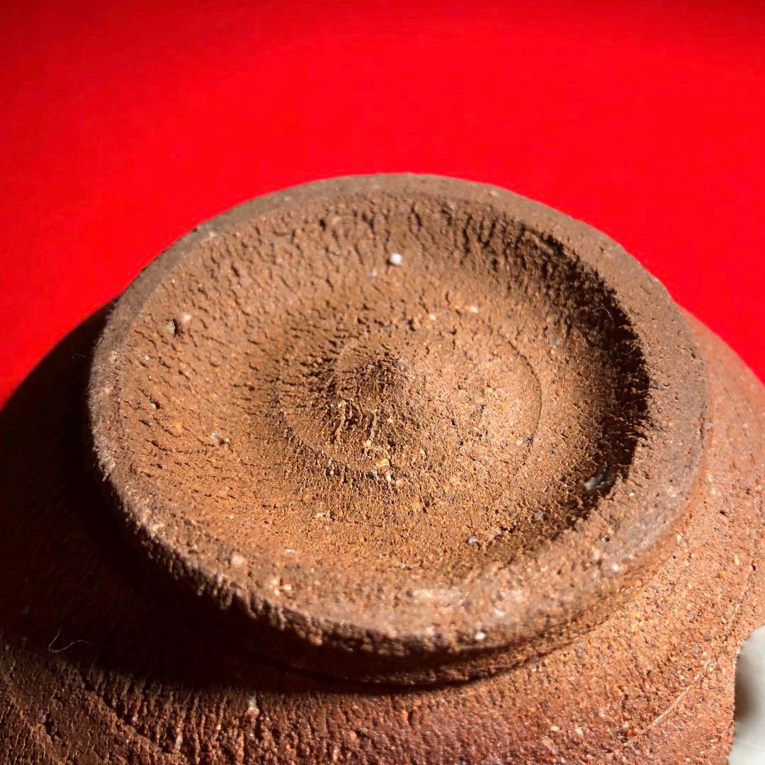 【茶道具】高鶴淳一作　蒔窯　掛分茶碗