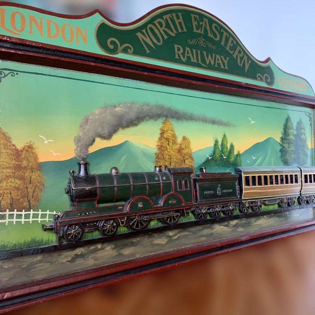 ロンドン・ノースイースタン鉄道 蒸気機関車 立体 風景　アンティーク