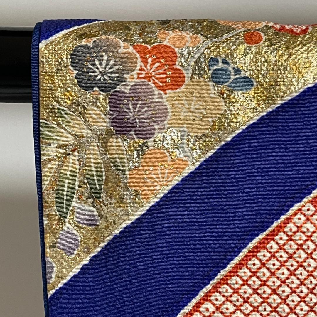 【新品未使用・仕立上・正絹】振袖－４＜金銀彩柄・ぼかし染め＞丈１５７㎝　裄６３㎝