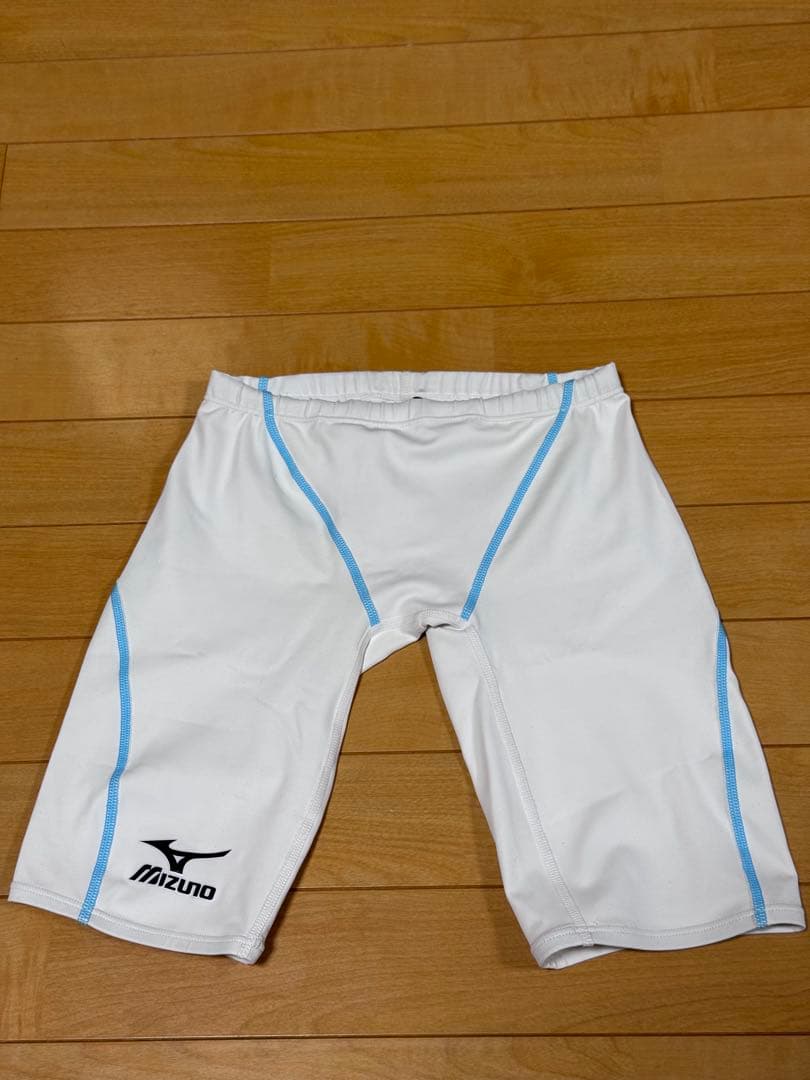 【一回使用】ミズノ fina付き 白水着 Mサイズ ハーフスパッツ