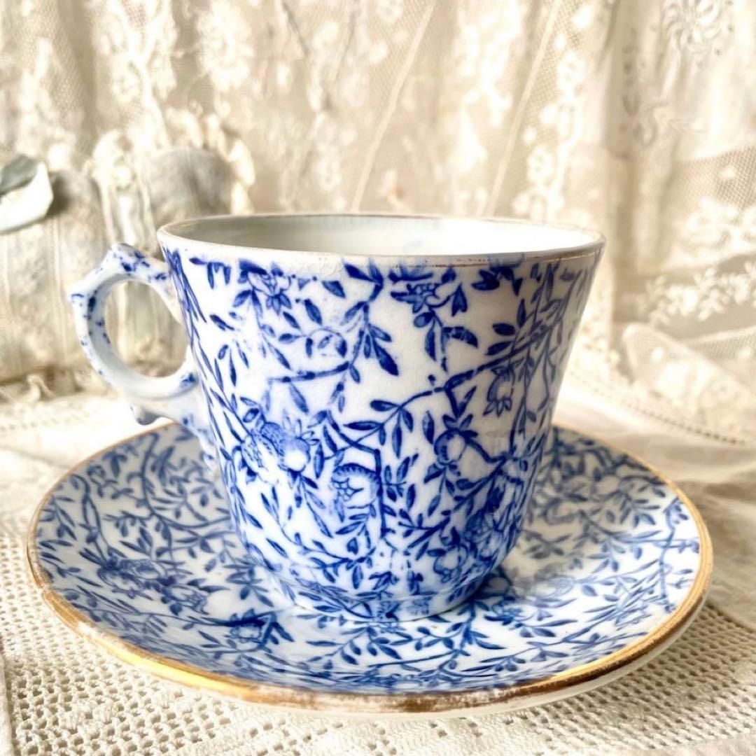 2客セットザクロ柄カップ&ソーサーC&S マーストリヒト　検フランスアンティーク